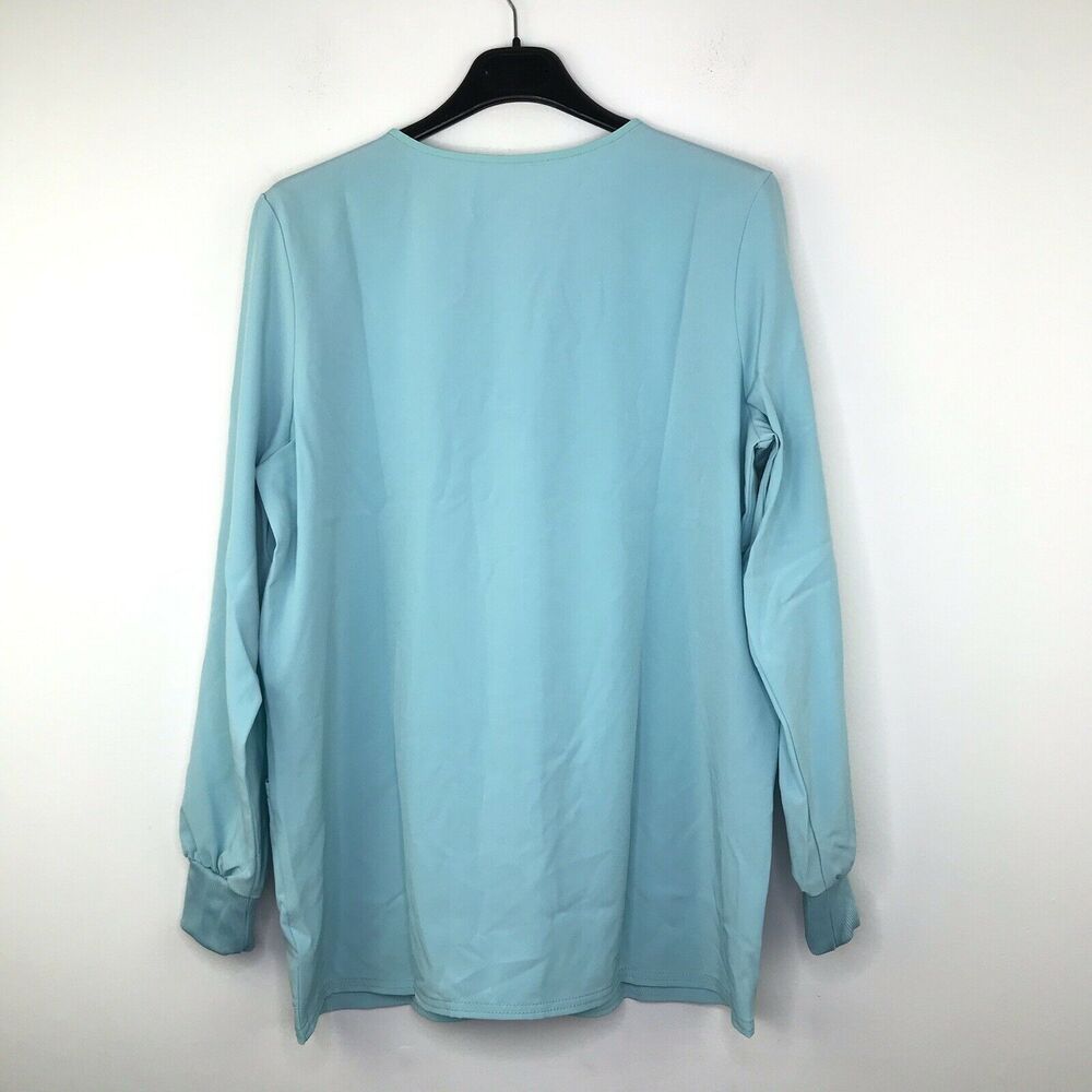 Scrubstar M Scrub Jacket Active Warm-Up Snap Buttons Tranquil Sage Blue NWT K21 - Picture 4 of 4
